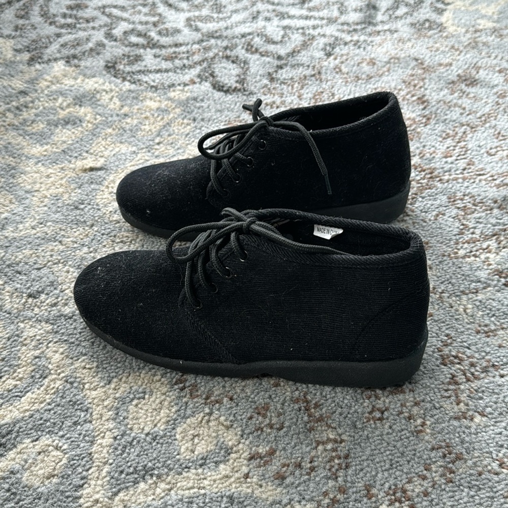Corduroy Lace Up Shoes Black 8